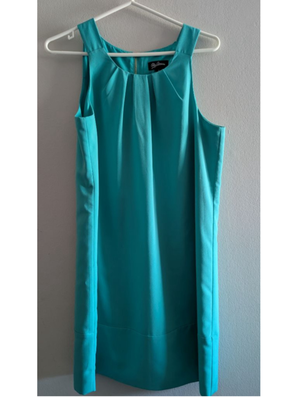 Oleg Cassini Teal Sleeveless Dress Size 8,womens